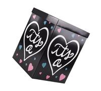 ROMISBABA Scatola Gender Reveal in Carta Nero per Bomboniere e Palloncini Contenitore Decorativo per Feste di Compleanno e Annuncio Sesso Facile da Montare e Adatta a Shower