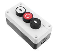 ROMISBABA Scatola Interruttore a Pulsante Momentaneo Resistente alle Intemperie Pulsante di Arresto di Emergenza Autoprotetto Stazione di Comando a 3 Pulsanti per Controllo Tapparelle