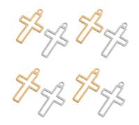 ROMISBABA Set 20 Pezzi Ciondoli a Forma di Croce Cava in Acciaio Inossidabile Mini Ciondoli Religiosi per Braccialetti Portachiavi e Progetti Fai da Te Accessori Cristiani Multiuso per