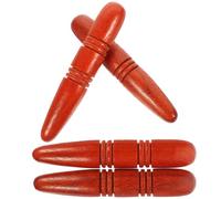 ROMISBABA Set 4 Bastoncini Massaggiatore in Legno Marrone per Piedi e Mani, Strumento Multifunzionale Liscio e Rotondo per Massaggi e Stimolazione Acupressione