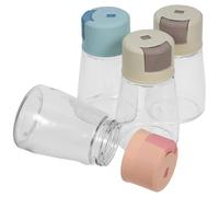 ROMISBABA Set 4 Pezzi Dosatori per Spezie in Vetro per Cucina, Contenitori per Sale Dosaggio Preciso, Facili da Pulire, per Cucina Domestica e Colore Casuale