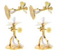 ROMISBABA Set 4 Pezzi Portalampada per Lampada a Olio in Lega Regolabile Supporto Stoppino in Cotone per Tempio e Illuminazione Meditazione Base in Metallo Resistente per Lampada al Burro