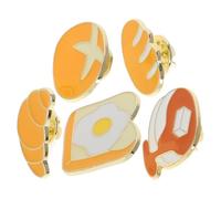 ROMISBABA Set 5 Pezzi Spille per Pane in Lega di Zinco, Leggere e Portatili, Forme Simpatiche di Croissant e Sandwich, Perfette per Decorazione e Regali alla Moda
