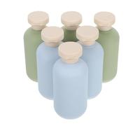 ROMISBABA Set 6 Flaconi da Viaggio per Shampoo 200 Ml Contenitori Ricaricabili con Tappo a Scatto Anti-Perdite Design Avocado Antiscivolo Flaconi Spray per Doccia e Lozioni per Viaggi e