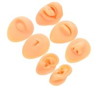 ROMISBABA Set 7 Pezzi Modelli in Silicone Morbido per Pratica Piercing Parti del Corpo Realistica Orecchio Occhio Naso Bocca Lingua e Ombelico per Addestramento Professionale e