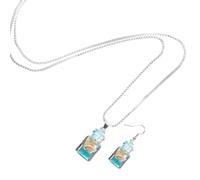 ROMISBABA Set Collana e Orecchini Donna Bottiglia dei Desideri Colorata Piccolo Ciondolo Luminoso al Buio Gioielli da Donna Decorativi per Regalo e Uso Quotidiano