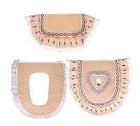 ROMISBABA Set Copriwater in Pizzo e Peluche Copertura Protettiva Riutilizzabile per WC Rotondo e a U Tappetino Leggero Cerniera per Bagno Domestico e da Viaggio Decorazione Sedile