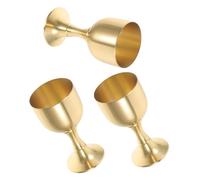 ROMISBABA Set da 3 Calici in Ottone Vintage Dorato per Comunione e Cerimonie Sacre, Design Classico Elegante per Altari e Occasioni Religiose