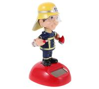 ROMISBABA Solar Powered Firefighter Dashboard Doll Dancing Fireman Toy Ornament For Car And Desktop Compact Kid Friendly Fireman Decoration Solar Animated Figure For Home And Office