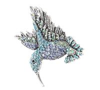 ROMISBABA Spilla a Forma di Colibrì Strass da Donna in Lega Argentata Antiruggine, Spilla Decorativa e Accessorio Moda per Regalo e Occasioni Speciali