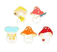 ROMISBABA Spilla Creativa Forma di Fungo in Lega Decorativa 5 Pezzi Design Delicato e Stile Chic la Vita Quotidiana e Feste Stili multipli