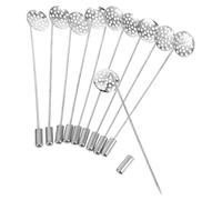 ROMISBABA Spilla da 12mm in Rame Argento, 10 Pezzi, Creativa alla Moda, Può essere Incollata o Cucita, per Creazione Gioielli Fai da Te