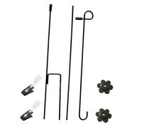ROMISBABA Supporto Portabandiera da Giardino in Ferro Resistente per Esterni con Clip e Tappi Set Piccolo per Cortile e Feste Facile Installazione a Innesto Nel Terreno