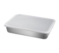 ROMISBABA Teglia da Forno in Acciaio Padella Grigliare Multifunzionale per Barbecue e Preparazione Cucina Facile da Pulire e Resistente