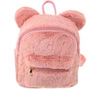 ROMISBABA Zaino Casual Peluche Rosa Orecchie di Orso per Donna, Capiente e Morbido al Tatto, per Scuola e Shopping Invernale Elegante alla Moda