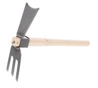 ROMISBABA Zappetta da Giardino Doppia Punta in Metallo con Manico in Legno Resistente Strumento Portatile per Orto Diserbo e Scavo Terreno Utile per Coltivazione e Cura Piante