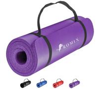 ROMIX Tappetino Yoga Antiscivolo, 10mm Extra-Spessa Yoga Mat, Schiuma di Memoria Stuoia di Fitness Esercizio per Uomini Donne, Casa, Professionale Palestra Allenamento Meditazione Pilates (Viola)