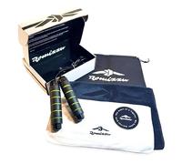 Romizzu Corda per Saltare Regolabile Cavo Anti-Groviglio Impugnature Ergonomiche e Cuscinetti - 2 Asciugamani 1 Sacca da Trasporto e Confezione Regalo - Per Arti Marziali Boxe MMA CrossFit Cardio