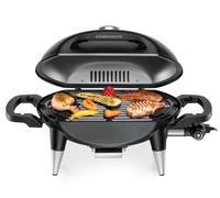 ROMMELSBACHER Barbecue Grill BBQ 4000, 2 pezzi, griglia in ghisa, coperchio a cerniera con indicatore di temperatura, temperatura fino a 300 °C, espandibile con carrello per barbecue, 2200 W