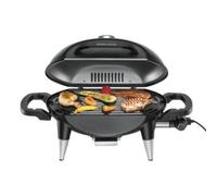 ROMMELSBACHER Barbecue Grill BBQ 4000, 2 pezzi, griglia in ghisa, coperchio a cerniera con indicatore di temperatura, temperatura fino a 300 °C, espandibile con carrello per barbecue, 2200 W
