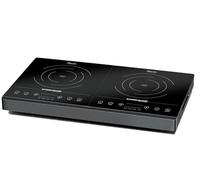 ROMMELSBACHER Doppia piastra di cottura CT 3402/IN, induzione, vetroceramica, touch control, rilevamento topfer, 10 livelli di potenza, 10 livelli di temperatura 60-240 °C, timer, maniglie, ventola
