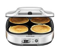 ROMMELSBACHER Pancake Maker PC 1800, 4 piastre da 13,5 cm di diametro, rivestimento antiaderente, timer da 15 minuti, spegnimento automatico, 1800 Watt, colore: argento