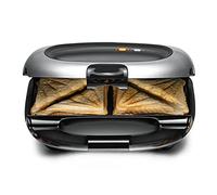 ROMMELSBACHER Sandwich Maker ST 1000 - Pastiglie extra profonde, per 2 panini americani XL, rivestimento antiaderente, protezione da troppopieno, sigillatura a tutto tondo, divisori alti, salvaspazio