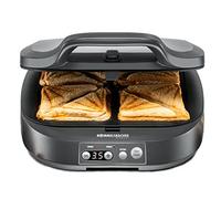 ROMMELSBACHER Sandwich Maker ST 1800, 4 sandwich XL, antiaderente, timer da 15 minuti, spegnimento automatico, alloggiamento Cool Touch, 1800 Watt, grigio ardesia