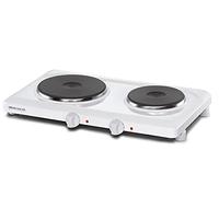 Doppia Piastra di Cottura Fornello Elettrico Potenza 1000 + 1500 Watt Colore Bianco
