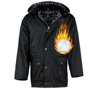 Romneys Giacca invernale inglese in cera foderata Country - Giacca per donna e uomo | Imbottitura calda, antivento e impermeabile | Robusta giacca da esterno e da pioggia con cappuccio, Blu, L