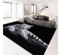 ROMOER Tappeti Di Area Nera Tigre Bianco Tigre Lavabile Non Vapore Morbido Area Corta Area Tappeto Per Soggiorno Camera Da Letto Decorazione Per La Casa Moquette,