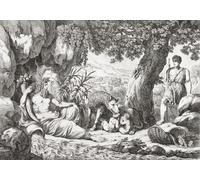 Romolo e Remus vengono scoperti dal pastore Faustulo, che viene succhiato dal lupo che aveva salvato la vita ai gemelli quando venivano abbandonati; il Dio Marte disse che i loro padrini erano i loro