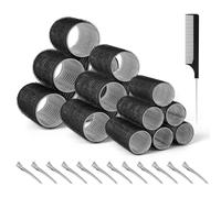Romon 31 Pezzi Bigodini Grandi Set, 18 Pezzi Bigodini Autoafferranti e 12 Pezzi Fermagli, Bigodini Grandi Hair Rollers, Boccoli Capelli Senza Calore per Salon Barber, Dormire, Capelli Lunghi e Corti
