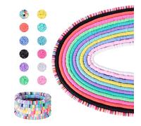 Romon 4200pezzi Perline Di Argilla Polimerica, Heishi Beads Colorato Braccialetto 6mm, Perline Colorate Per Bracciali Fai Da Te Collane Orecchini