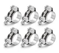 Romon 6 Pezzi Fascette a bullone in acciaio inossidabile 304 con Larghezza 18mm, Campo di serraggio 23-25mm, Fascette Metalliche per Auto, Acqua & Riparazione