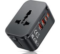 Romon Adattatore Universale da Viaggio PD 20W, Travel Adapter con 2 USB, 2 USB C e 1 CA, Presa Universale da Viaggio per UK, USA, Europa, Australia, Italia e Giappone