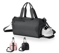 Romon Borsone da Viaggio, Borsone Palestra Grande Ripiegabile, Borsa Sportiva Palestra Pieghevole con Scomparto per Scarpecon, Borsa Sportiva Grande Impermeabile, Gym Travel Bag per Uomo Donne, Nero