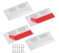 Romon Cabinet Magnetic Catch-4Pcs Chiudiporta Calamita, Argento, 4 Pezzi