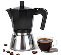 Romon Caffettiera Induzione, Caffè Moka Espresso Elettrica Macchinetta Moke Caffettiere Acciaio Inossidabile, Adatta a Tutti i Tipi di Piatti, 6 Tazze Alluminio per Casa Ufficio Campeggio, Nero 350ml