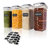 Romon Contenitori Ermetici Alimenti, 2.5L Scatola Portaoggetti da Cucina Confezione da 4, Barattoli Alimentari Plastica Sigillati con Coperchio per Conservare Cereali Pasta Farina Animali Domestici