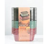 Romon Contenitori Ermetici per Alimenti, 10 Scatole Plastica con Coperchio, Contenitore Pranzo con Coperchio Sans BPA, Microdondibili e Lavabili in Lavastoviglie, 200ml(5 Verdi, 5 Rossi)