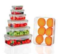 Romon Contenitori Ermetici per Alimenti in Plastica 7 Pezzi, Con Coperchio, Senza BPA, Ermetici e Ripilcabili, 0.12L A 3.8L, Sicuri per Microonde, Freezer e Lavastoviglie