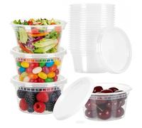 Romon Contenitori Ermetici per Alimenti, Set Di 24 Récipients in Plastica, Vaschette Con Coperchio, Kit per Conservazione Cibo, Compatibili Con Microonde E Frigorifero, Facile Da Riporre (350ml/12oz)