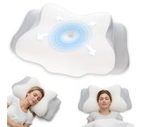 Romon Cuscino Cervicale, Cuscino Ergonomico in Memory Foam con Doppia Altezza e Fodera Sfilabile Lavabile per Dormire a Decubito Supino, Prono e Laterale