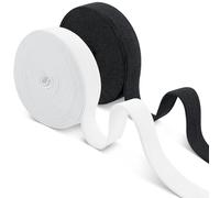 Romon Elastiche per Cucire, Due Rotoli in Bianco e Nero 20mm × 10m Fettuccia Elastica, Bande Lavorato a Maglia a Casa Artigianato Fai-da-Te, Ampio Nastro Elastici