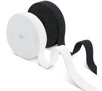 Romon Elastico per Cucito, Elastico da Cucire, Due Rotoli in Bianco e Nero 20mm × 14m Fettuccia Elastica, Cucire Elastico Lavorato a Maglia Cucire a Casa Artigianato Fai-Da-Te, Ampio Nastro Elastico