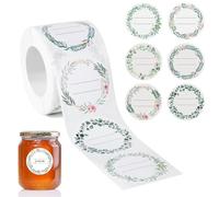 Romon Etichette Adesive, 500 Pezzi Marmellata Etichette Rotonde, Etichette Autoadesive Marmellate Stickers Per Vasetti Di, Barattoli Di Spezie, Bottiglie, Ufficio