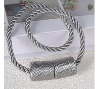 Romon Ferma Tende Con Calamita, 4 Pezzi Fermatenda Da Muro Grigio Argento - Embrasse Per Tende per Soggiorno, Camera, Ufficio (52cm)