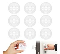 Romon Fermaporta Maniglia a Muro, 9 PCS Fermaporta da Parete Trasparente 50 * 15MM,Paracolpi Autoadesivi per Porte, Paracolpi per Maniglia Della Porta, per Proteggere Pareti e Mobili, Tappo