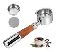 Romon Filtro Delonghi Macchina Caffè, Portafiltro 51mm con Manico in Noyer, Compatibile con Modelli Delonghi EC680/EC685/EC885/EC890, 3 Orecchie